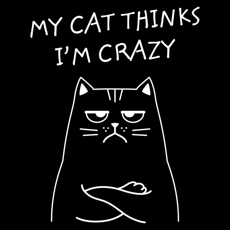 My Cat Thinks I'm Crazy - Funny Slogan
