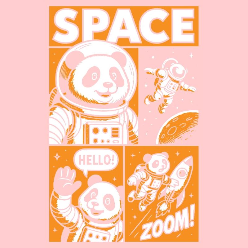 Space Panda in comic book style