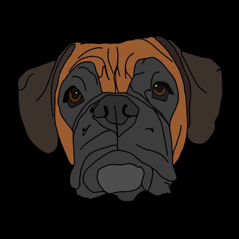 Conception de visage de chien boxer