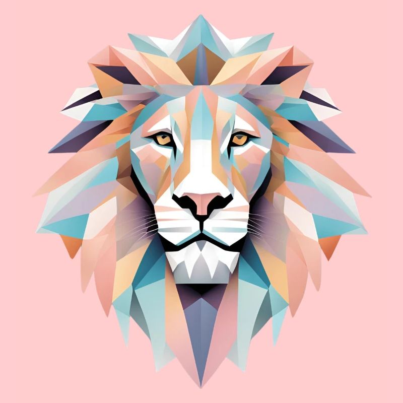 Geometric lion Löwe Geschenk