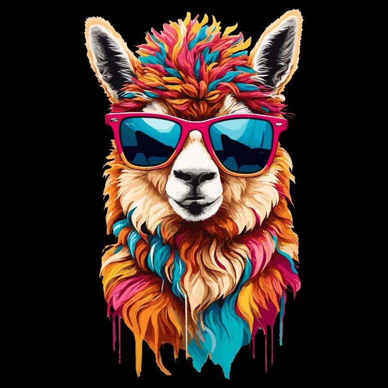 Cooles Lama mit lustiger Sonnenbrille