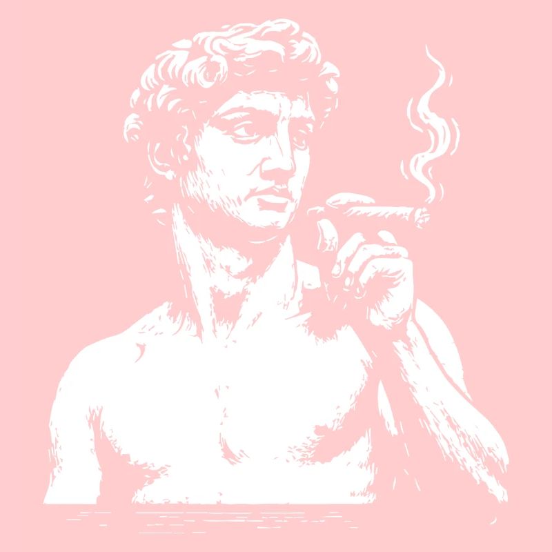 David fumant de l’herbe