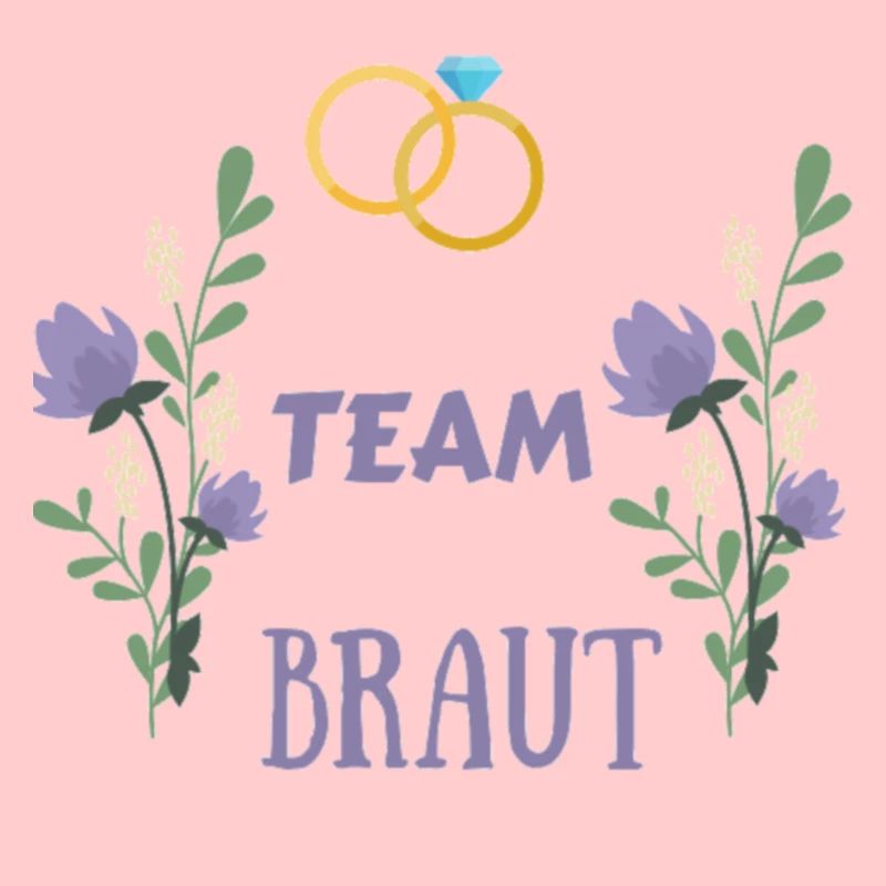 Team Braut Ehering Bride Junggesellin