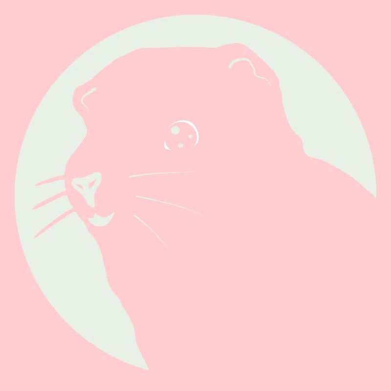 Cute guinea pig smiling silhouette