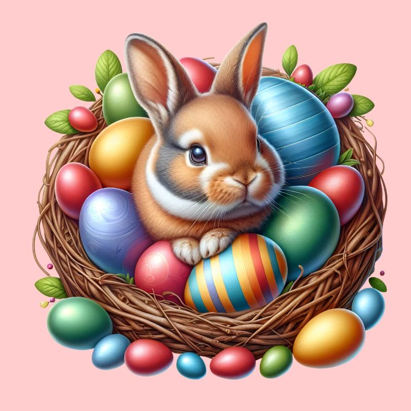 Easter design with Easter bunnies