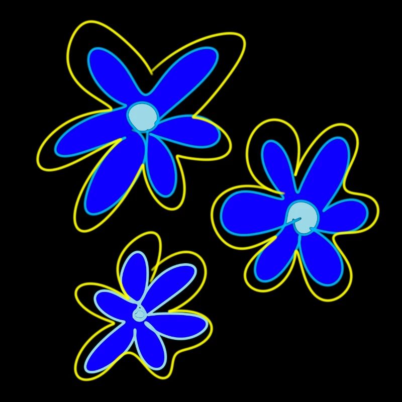 Trois fleurs bleues
