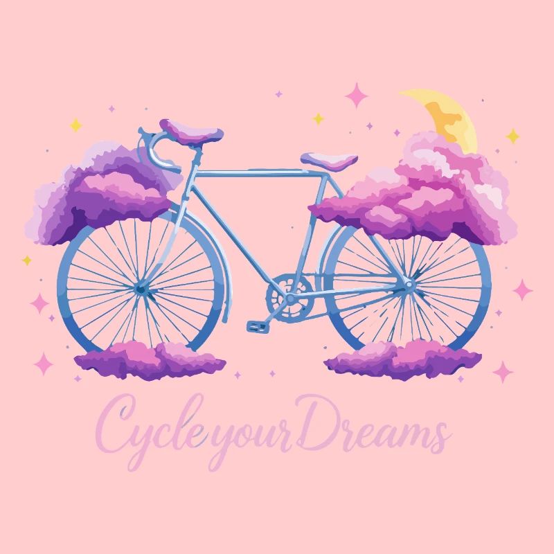 Conception de vélo nuage « Cycle Your Dreams » avec lune