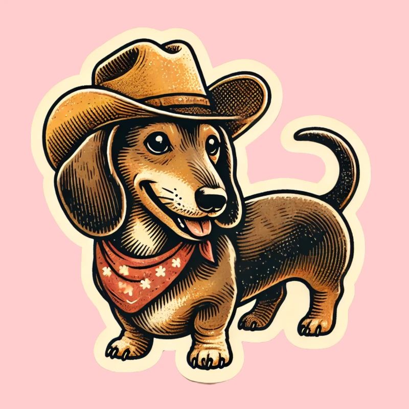 Linedance Geschenk Dackel mit Cowboyhut