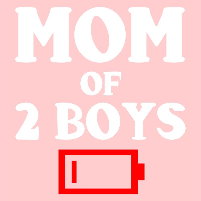 Müde Mutter von 2 jungen lustigen Mutter von zwei Söhnen