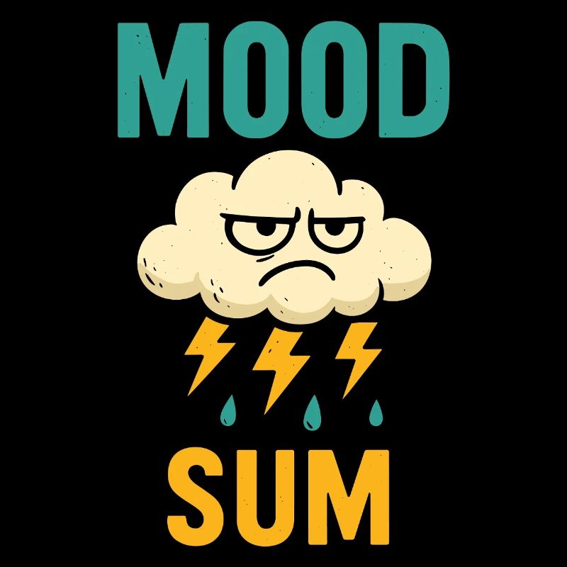 Funny thundercloud with mood