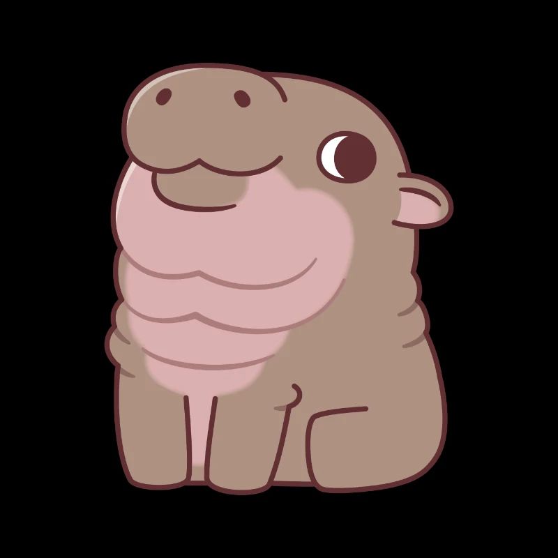 Hippopotame pygmée assis mignon