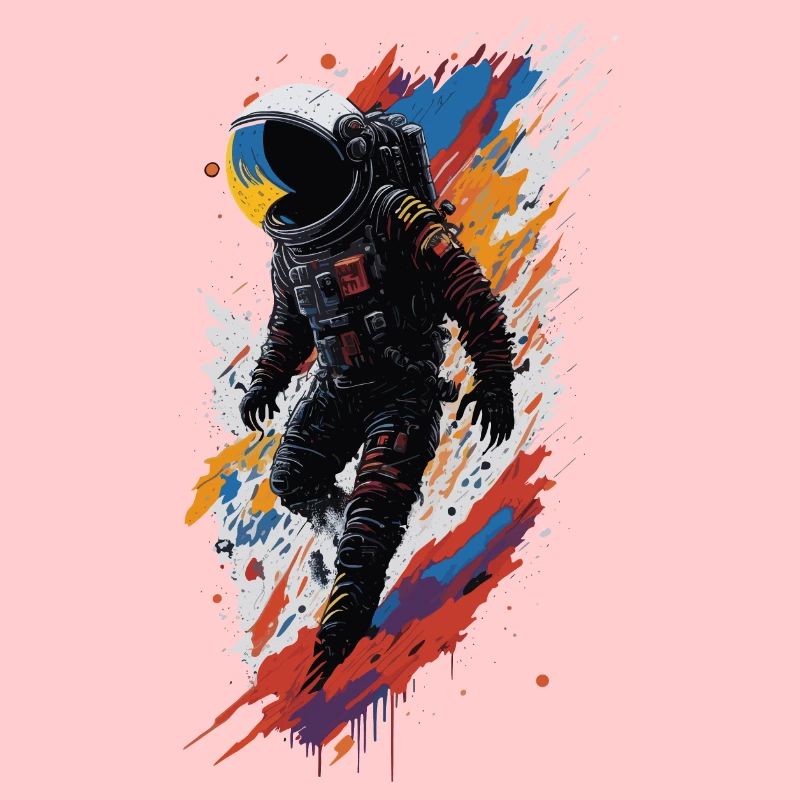 Astronaute perdu dans l’espace - Splash Art Illustration