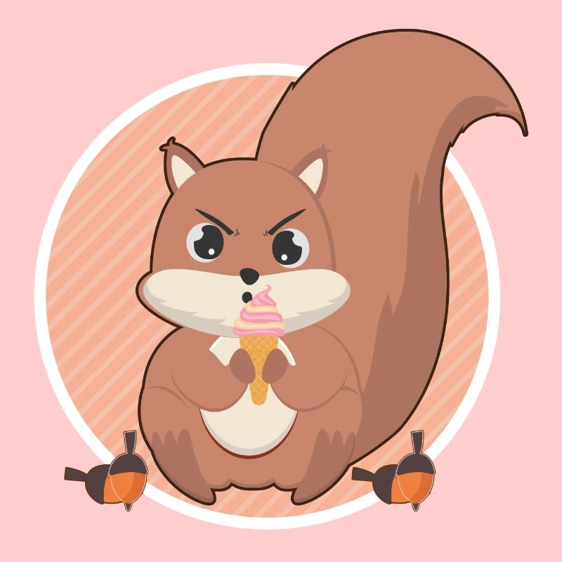 Eichhörnchen schleckt Eis