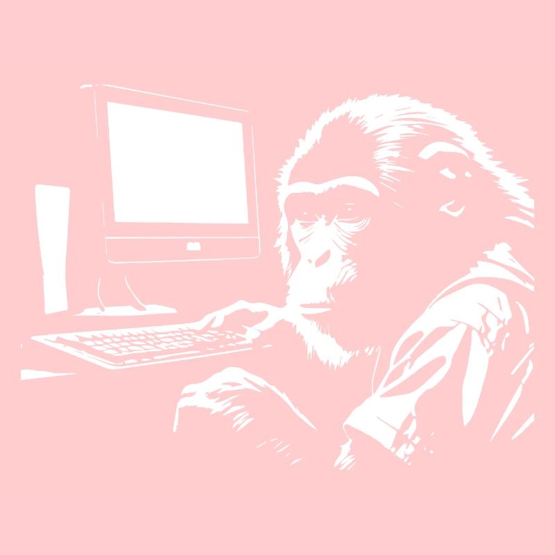 Affe vor dem Computer