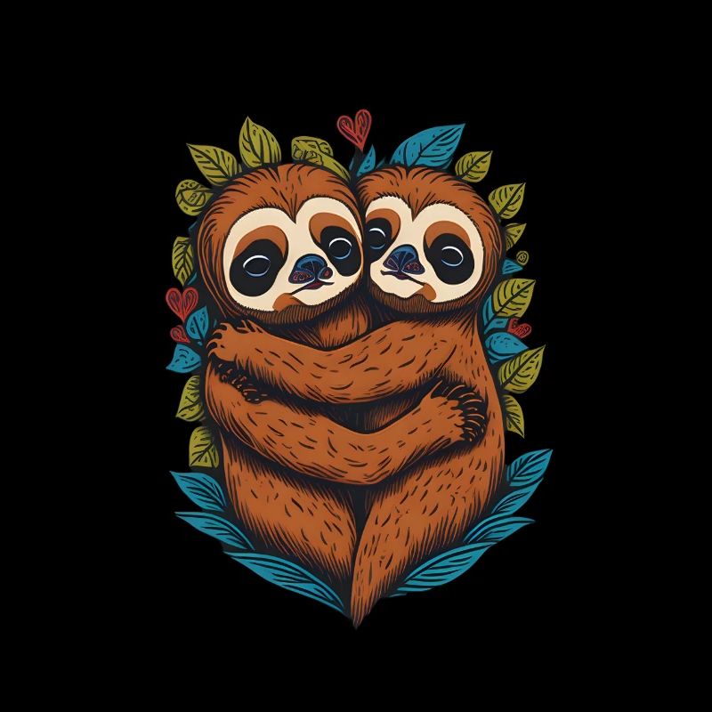 Romantic sloth couple