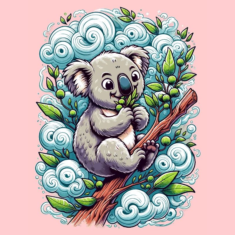 "Eucalyptus Snacker": Koalabär beim Knabbern