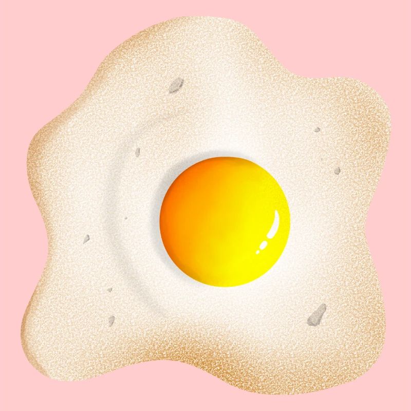 gebratenes Spiegelei mit Eigelb und Eiweiß