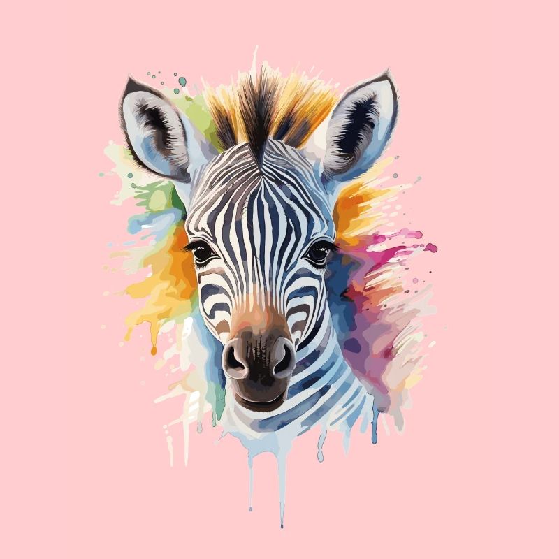 Watercolor Splash Zebra