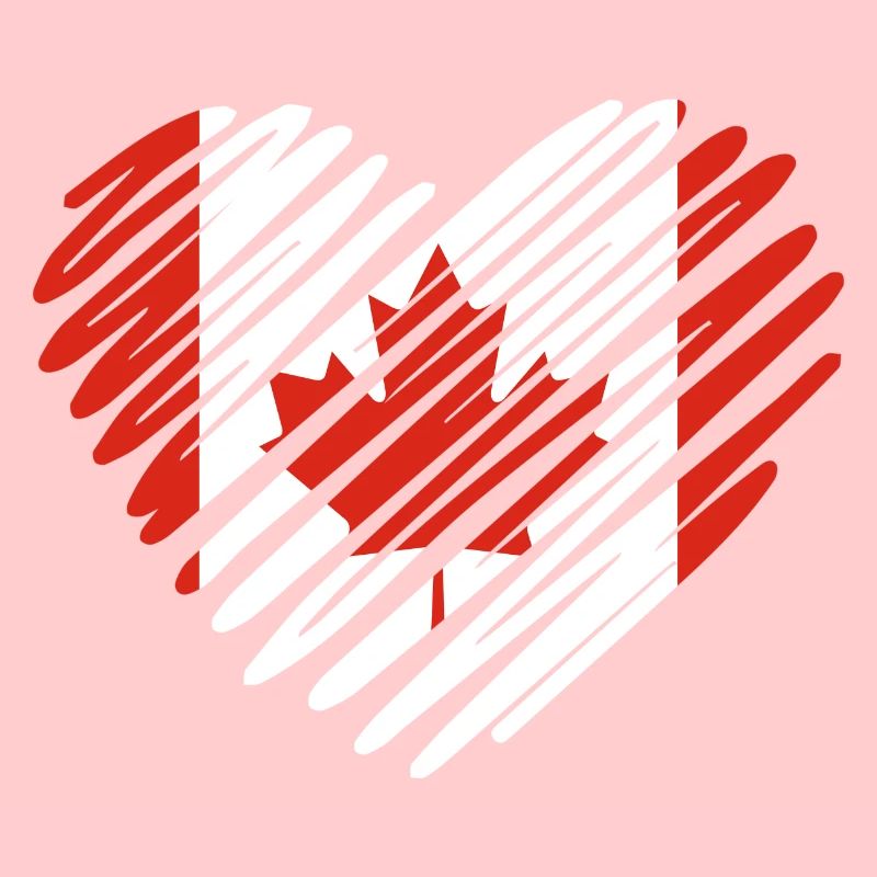 Drapeau du Canada en forme de cœur