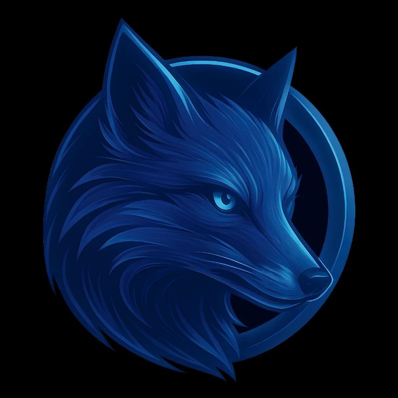 Conception de tête d’animal de renard bleu dans le look de l’emblème