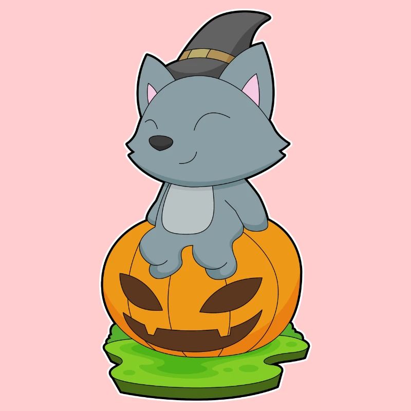 Chat Halloween Sorcière