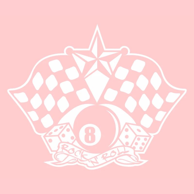 Rock 'n' Roll - Drapeau de course Eightball