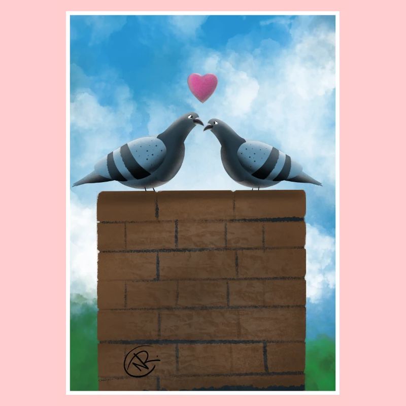 Lovebirds on the chimney
