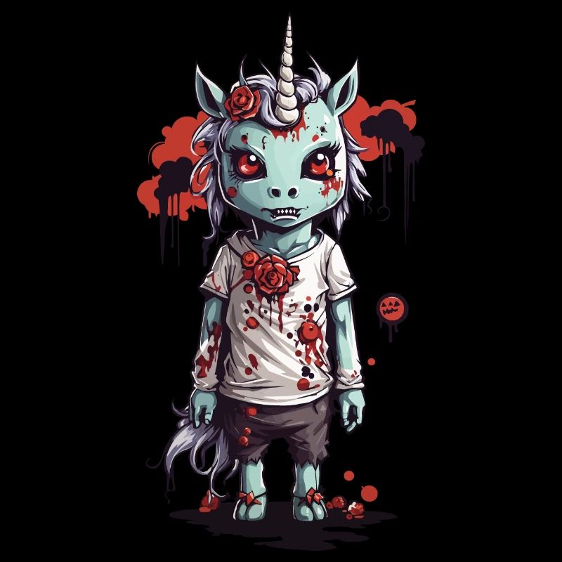 Zombie Einhorn Halloween Horror Design