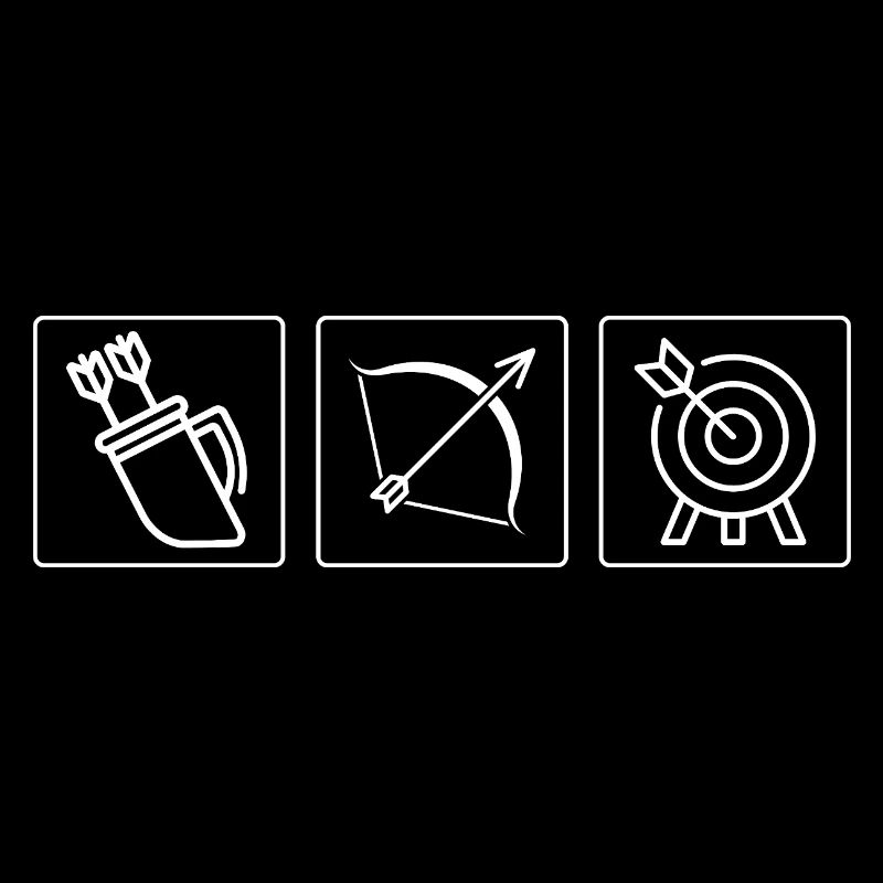 Archery Icon, Piktogramm Bogen, Pfeil, Zielscheibe