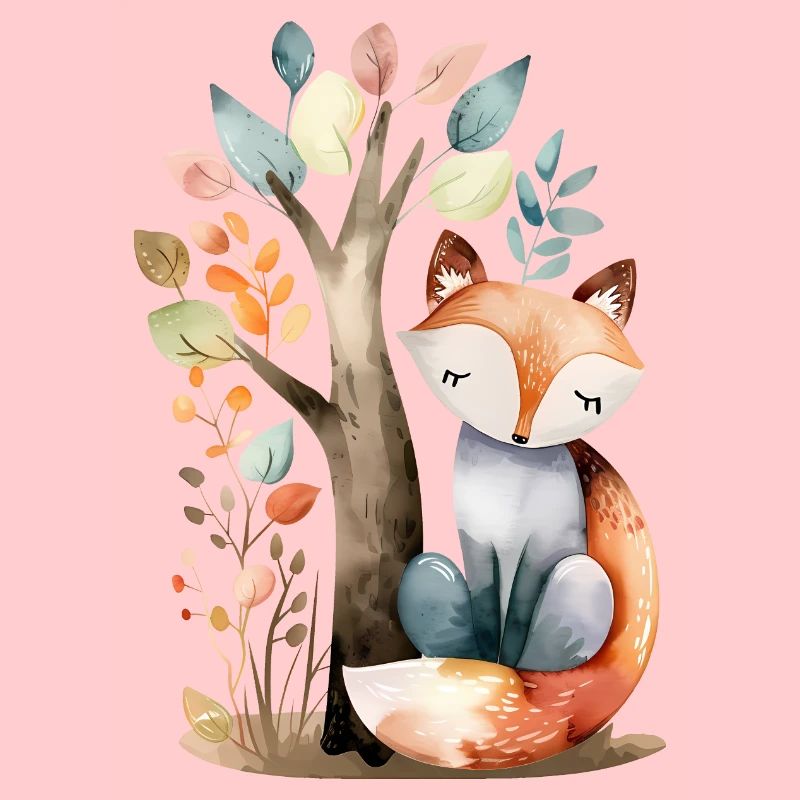 Cute Fox Under Tree