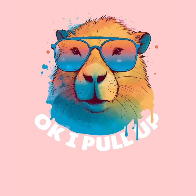 Capybara cute animals for children Ok i pull up