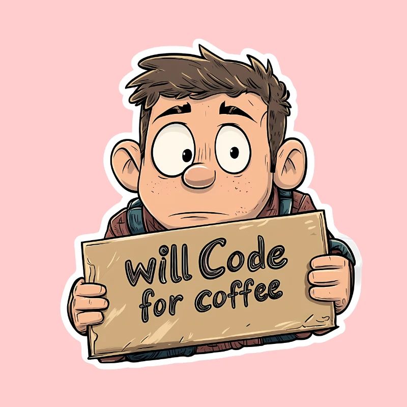 Funny programmer and coffee lover design