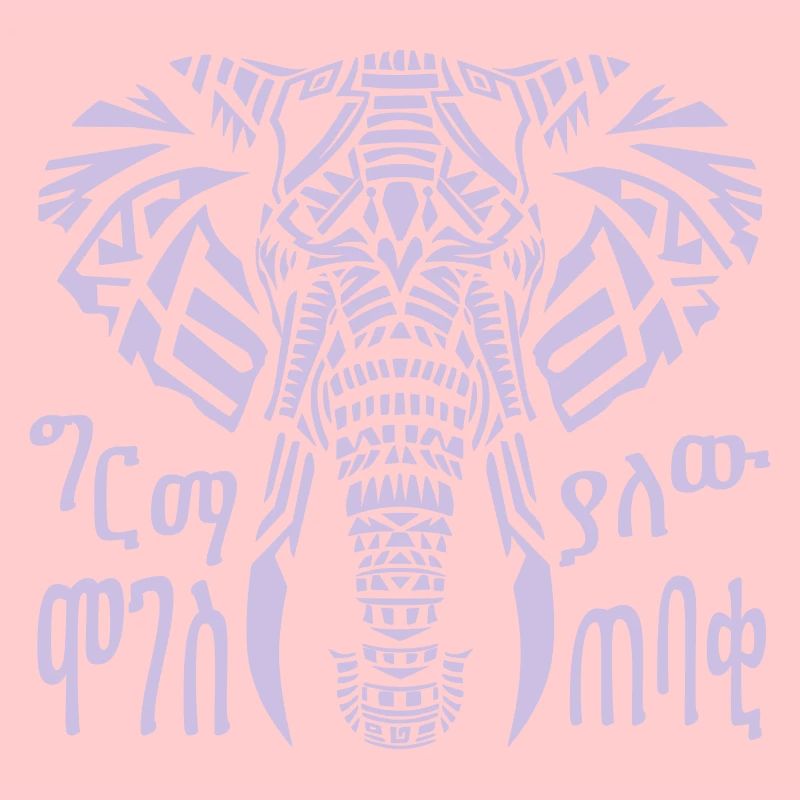 Elephant mysterious geometric with African Script