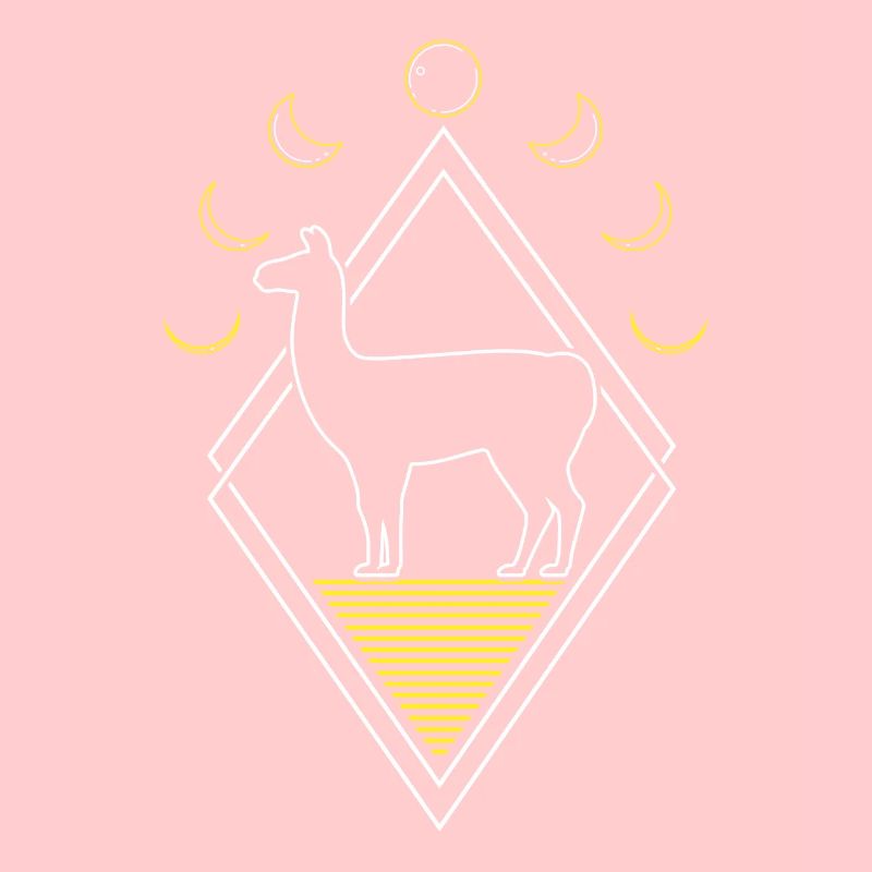 Lama Llama Abstract Moon Phases