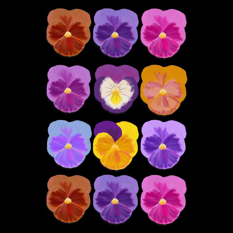 Ensemble de fleurs Pensées / Pensées Viola Cornuta