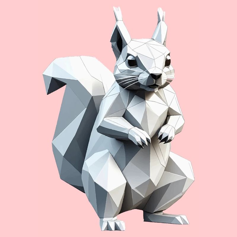 Squirrel - Cute Low Polygon Design