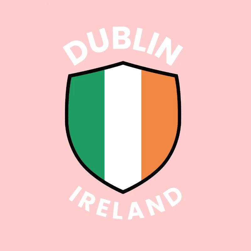 Dubliner Schild mit den Farben Irlands
