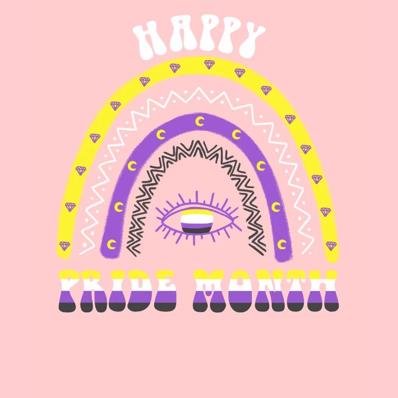 Boho Regenbogen Happy Pride Month Nonbinary
