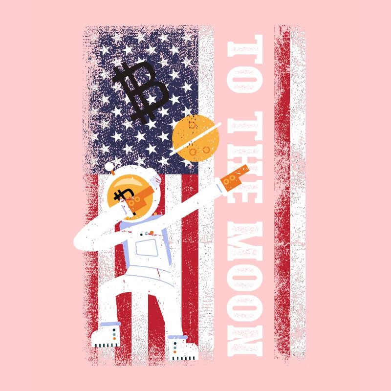Bitcoin à la Lune Drapeau américain Btc Crypt