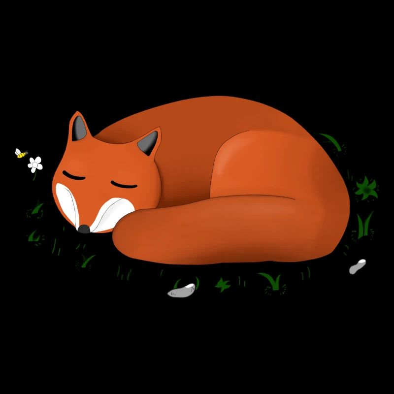 Sleeping red fox