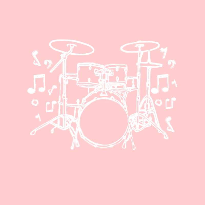 Drawn painted drum set