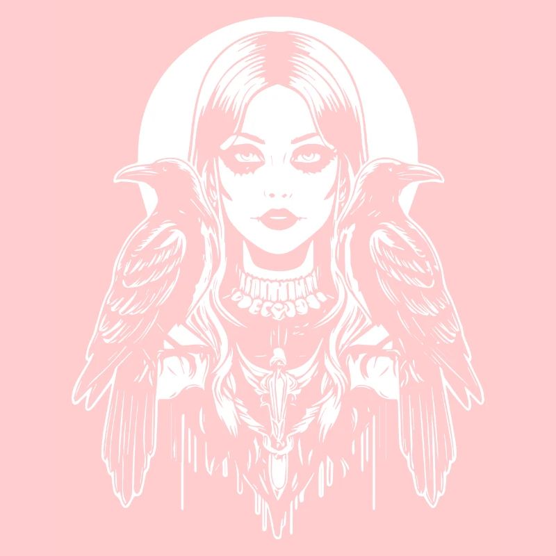 Gothic-Mädchen mit Raben