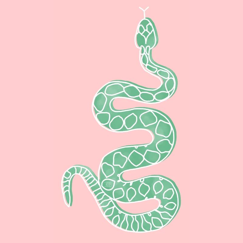 "Snake", boho line art design, series "Desert"