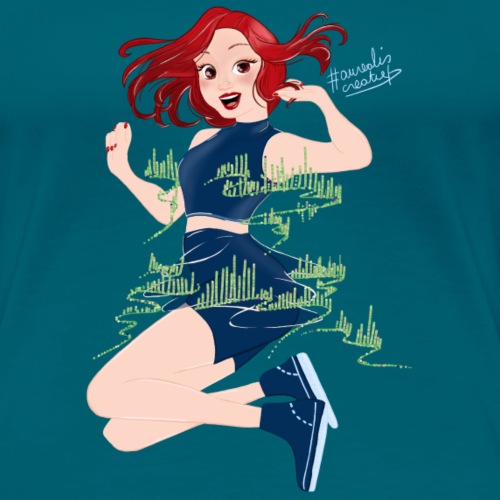 Fille dansant Northern Lights - T-shirt Premium Femme