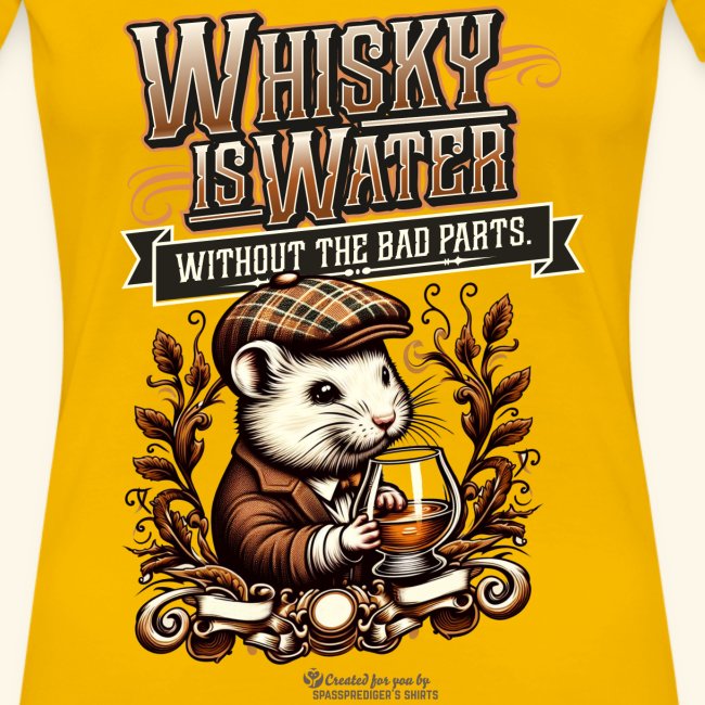Whisky T-Shirt Design Maus mit Glas Scotch
