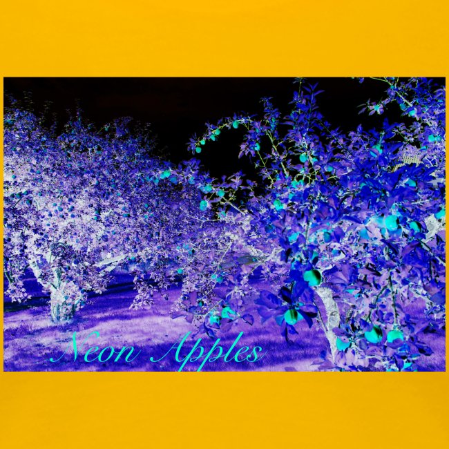 Neon Apples/purple cyan blue