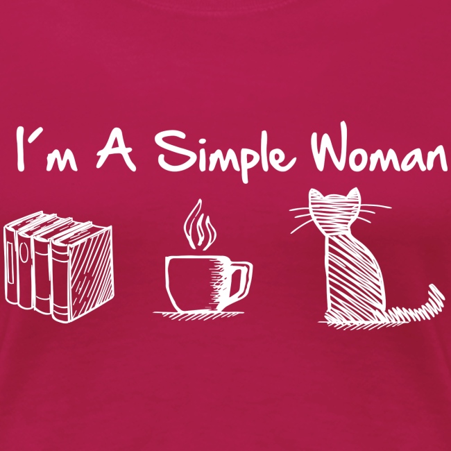 Vorschau: simple woman cat books - Frauen Premium T-Shirt