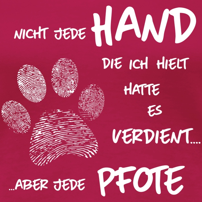 Hand Pfote Hund - Frauen Premium T-Shirt