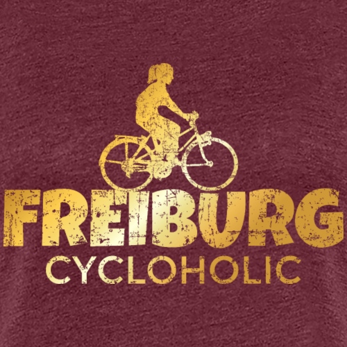 Freiburg Cycloholic (Vintage/Goldgelb) Fahrrad - Frauen Premium T-Shirt