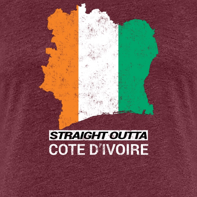 Straight Outta Cote d Ivoire country map & flag